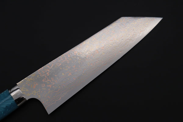 Takeshi Saji Bunka Takeshi Saji SUMMIT ― Limited Edition Custom Series SMT-1121 VG-10W磨 Multi-Colored Golden-Rainbow Damascus Bunka 175mm (6.8 Inch)