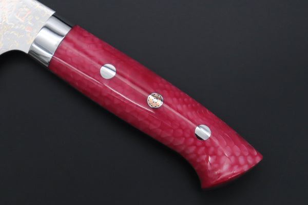 Takeshi Saji Bunka Takeshi Saji SUMMIT ― Limited Edition Custom Series SMT-1122 VG-10W磨 Multi-Colored Golden-Rainbow Damascus Bunka 175mm (6.8 Inch)
