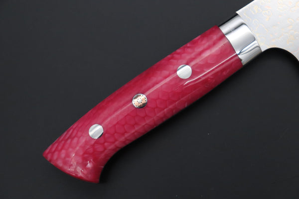 Takeshi Saji Bunka Takeshi Saji SUMMIT ― Limited Edition Custom Series SMT-1122 VG-10W磨 Multi-Colored Golden-Rainbow Damascus Bunka 175mm (6.8 Inch)