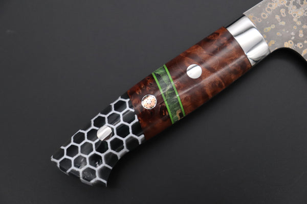 Takeshi Saji Bunka Takeshi Saji SUMMIT ― Limited Edition Custom Series SMT-1149 VG-10W Multi-Colored Golden-Rainbow Damascus Bunka 175mm (6.8 Inch)