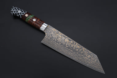 Takeshi Saji Bunka Takeshi Saji SUMMIT ― Limited Edition Custom Series SMT-1149 VG-10W Multi-Colored Golden-Rainbow Damascus Bunka 175mm (6.8 Inch)