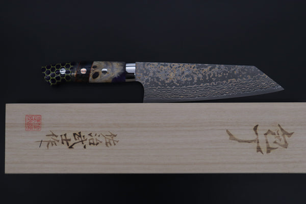 Takeshi Saji Bunka Takeshi Saji SUMMIT ― Limited Edition Custom Series SMT-1150 VG-10W Multi-Colored Golden-Rainbow Damascus Bunka 175mm (6.8 Inch)