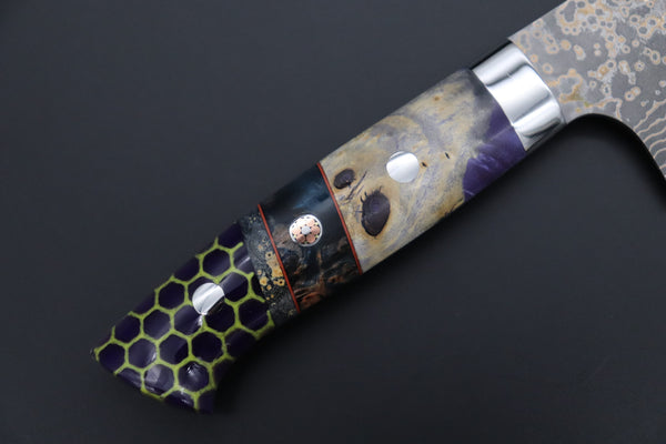 Takeshi Saji Bunka Takeshi Saji SUMMIT ― Limited Edition Custom Series SMT-1150 VG-10W Multi-Colored Golden-Rainbow Damascus Bunka 175mm (6.8 Inch)