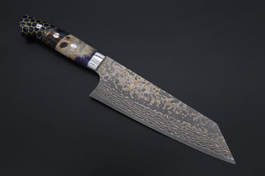 Takeshi Saji Bunka Takeshi Saji SUMMIT ― Limited Edition Custom Series SMT-1150 VG-10W Multi-Colored Golden-Rainbow Damascus Bunka 175mm (6.8 Inch)