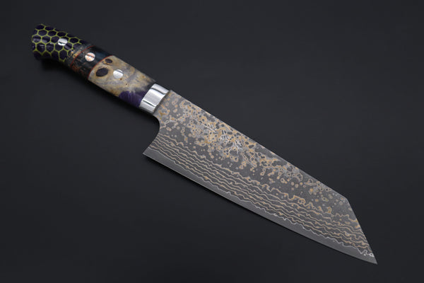 Takeshi Saji Bunka Takeshi Saji SUMMIT ― Limited Edition Custom Series SMT-1150 VG-10W Multi-Colored Golden-Rainbow Damascus Bunka 175mm (6.8 Inch)