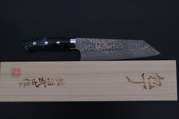 Takeshi Saji Bunka Takeshi Saji SUMMIT ― Limited Edition Custom Series SMT-1151 VG-10W Multi-Colored Golden-Rainbow Damascus Bunka 175mm (6.8 Inch)