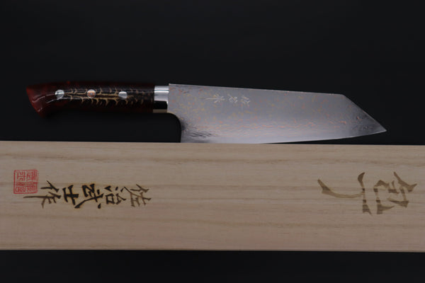 Takeshi Saji Bunka Takeshi Saji SUMMIT ― Limited Edition Custom Series SMT-1164 VG-10W磨 Multi-Colored Golden-Rainbow Damascus Bunka 175mm (6.8 Inch)