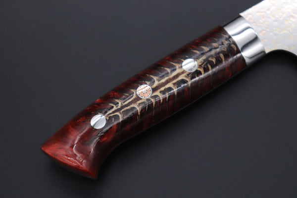 Takeshi Saji Bunka Takeshi Saji SUMMIT ― Limited Edition Custom Series SMT-1164 VG-10W磨 Multi-Colored Golden-Rainbow Damascus Bunka 175mm (6.8 Inch)