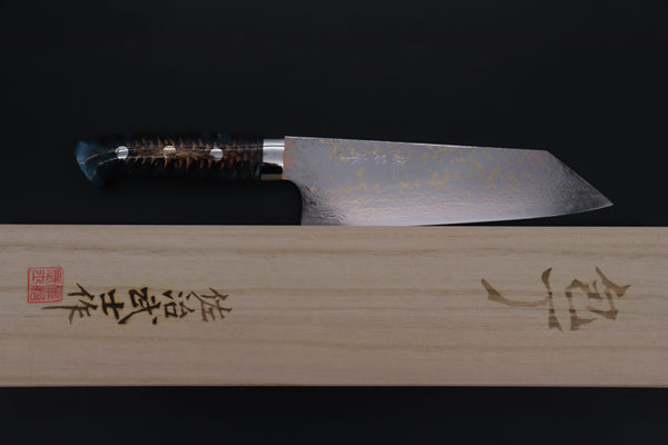 Takeshi Saji Bunka Takeshi Saji SUMMIT ― Limited Edition Custom Series SMT-1165 VG-10W磨 Multi-Colored Golden-Rainbow Damascus Bunka 175mm (6.8 Inch)