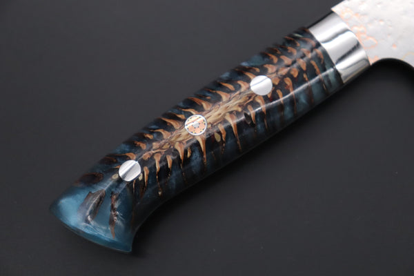 Takeshi Saji Bunka Takeshi Saji SUMMIT ― Limited Edition Custom Series SMT-1165 VG-10W磨 Multi-Colored Golden-Rainbow Damascus Bunka 175mm (6.8 Inch)