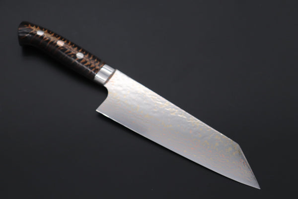 Takeshi Saji Bunka Takeshi Saji SUMMIT ― Limited Edition Custom Series SMT-1166 VG-10W磨 Multi-Colored Golden-Rainbow Damascus Bunka 175mm (6.8 Inch)