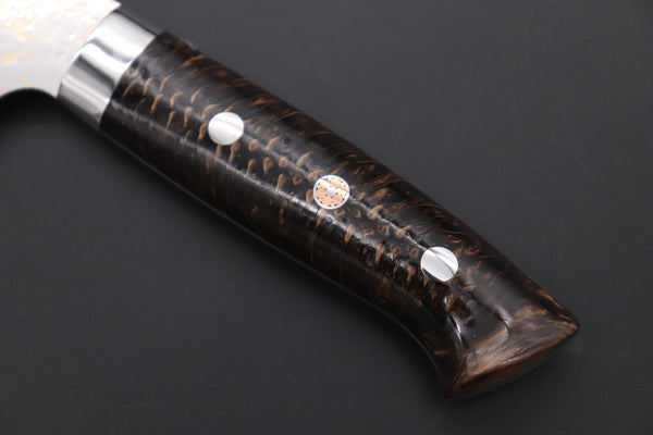 Takeshi Saji Bunka Takeshi Saji SUMMIT ― Limited Edition Custom Series SMT-1167 VG-10W磨 Multi-Colored Golden-Rainbow Damascus Bunka 175mm (6.8 Inch)