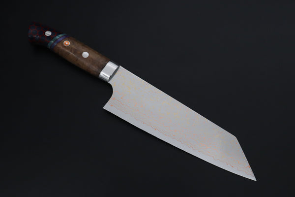 Takeshi Saji Bunka Takeshi Saji SUMMIT ― Limited Edition Custom Series SMT-1207 VG-10W磨 Multi-Colored Golden-Rainbow Damascus Bunka 175mm (6.8 Inch)