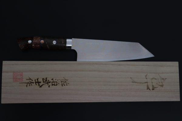 Takeshi Saji Bunka Takeshi Saji SUMMIT ― Limited Edition Custom Series SMT-1209 VG-10W磨 Multi-Colored Golden-Rainbow Damascus Bunka 175mm (6.8 Inch)
