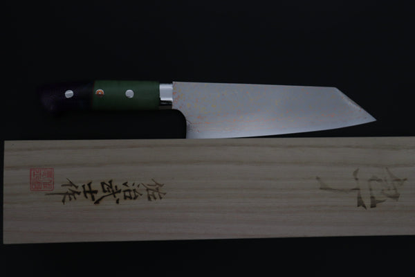 Takeshi Saji Bunka Takeshi Saji SUMMIT ― Limited Edition Custom Series SMT-1210 VG-10W磨 Multi-Colored Golden-Rainbow Damascus Bunka 175mm (6.8 Inch)