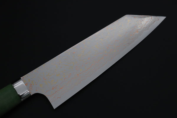 Takeshi Saji Bunka Takeshi Saji SUMMIT ― Limited Edition Custom Series SMT-1210 VG-10W磨 Multi-Colored Golden-Rainbow Damascus Bunka 175mm (6.8 Inch)
