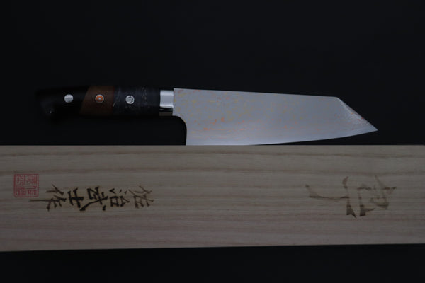 Takeshi Saji Bunka Takeshi Saji SUMMIT ― Limited Edition Custom Series SMT-1211 VG-10W磨 Multi-Colored Golden-Rainbow Damascus Bunka 175mm (6.8 Inch)