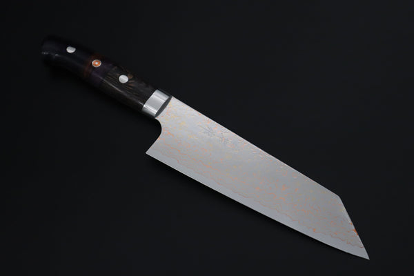Takeshi Saji Bunka Takeshi Saji SUMMIT ― Limited Edition Custom Series SMT-1212 VG-10W磨 Multi-Colored Golden-Rainbow Damascus Bunka 175mm (6.8 Inch)