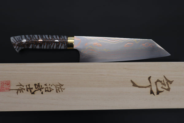 Takeshi Saji Bunka Takeshi Saji SUMMIT ― Limited Edition Custom Series SMT-829 Blue Steel No.2 Rainbow Damascus Bunka 180mm (7 inch)