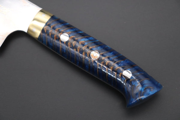 Takeshi Saji Bunka Takeshi Saji SUMMIT ― Limited Edition Custom Series SMT-830 Blue Steel No.2 Rainbow Damascus Bunka 180mm (7 inch)