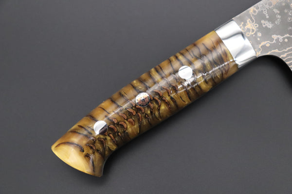 Takeshi Saji Bunka Takeshi Saji SUMMIT ― Limited Edition Custom Series SMT-948 VG-10W Multi-Colored Golden-Rainbow Damascus Bunka 175mm (6.8 Inch)