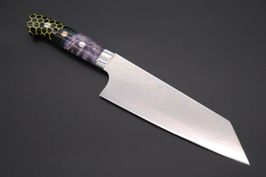 Takeshi Saji Bunka Takeshi Saji SUMMIT ― Limited Edition Custom Series SMT-987 VG-10W磨 Multi-Colored Golden-Rainbow Damascus Bunka 175mm (6.8 Inch)
