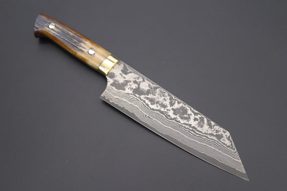 Takeshi Saji Bunka ST-2B Bunka 175mm (6.8 inch) / Stag Bone Handle Takeshi Saji VG-10 Custom Damascus Wild Series Bunka 175mm (6.8 inch, Stag Bone Handle)