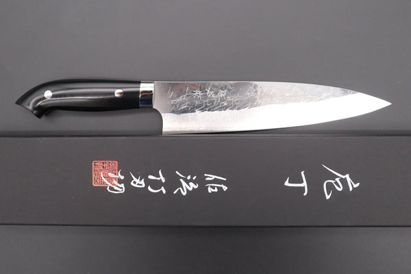 Takeshi Saji Gyuto Takeshi Saji SRS-13 Custom Series Designed By Nomura Gyuto 210mm (8.2 inch, Black Linen Micarta Handle)