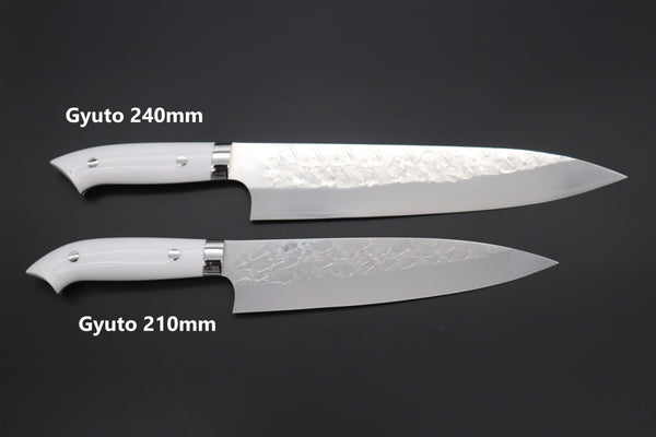 Takeshi Saji Gyuto Takeshi Saji SRS-13 Custom Series Designed By Nomura Gyuto (210mm and 240mm, 2 Sizes, , White Corian Handle)