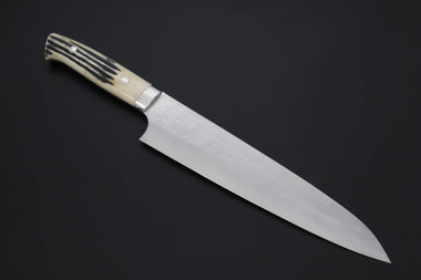 Takeshi Saji Gyuto TS-13 Gyuto 240mm (9.4 inch) Takeshi Saji SRS-13 Hammer Forged, Custom Handmade Handle Series TS-13 Gyuto 240mm (9.4 Inch, Stag Bone Handle)