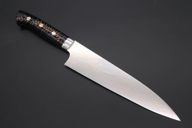 Takeshi Saji Gyuto Takeshi Saji SUMMIT ― Limited Edition Custom Series SMT-1002 VG-10W磨 Multi-Colored Golden-Rainbow Damascus Gyuto 210mm (8.2 Inch)
