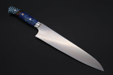 Takeshi Saji Gyuto Takeshi Saji SUMMIT ― Limited Edition Custom Series SMT-1006 VG-10W磨 Multi-Colored Golden-Rainbow Damasto 240mm (9.4 Inch)