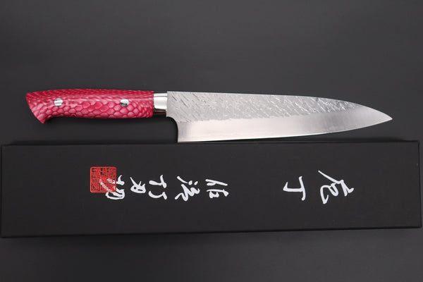 Takeshi Saji Gyuto Takeshi Saji SUMMIT ― Limited Edition Custom Series SMT-1035 STRIX SAN-MAI Custom Hammered Gyuto 210mm (8.2 Inch)