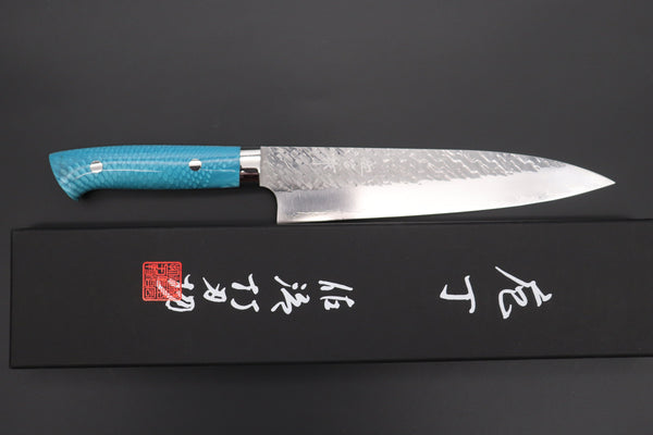 Takeshi Saji Gyuto Takeshi Saji SUMMIT ― Limited Edition Custom Series SMT-1036 STRIX SAN-MAI Custom Hammered Gyuto 210mm (8.2 Inch)