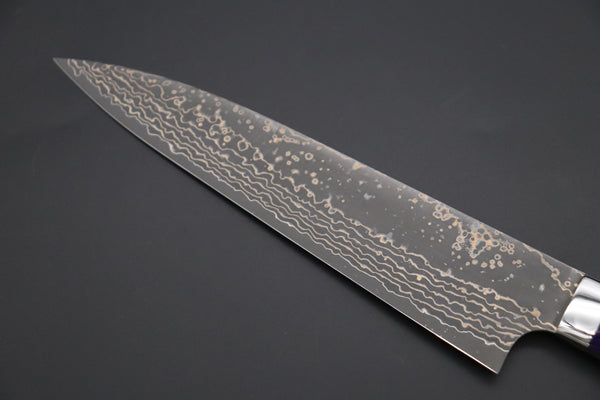 Takeshi Saji Gyuto Takeshi Saji SUMMIT ― Limited Edition Custom Series SMT-1056 VG-10W Multi-Colored Golden-Rainbow Damascus Gyuto 210mm (8.2 Inch)
