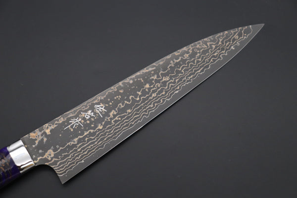 Takeshi Saji Gyuto Takeshi Saji SUMMIT ― Limited Edition Custom Series SMT-1056 VG-10W Multi-Colored Golden-Rainbow Damascus Gyuto 210mm (8.2 Inch)