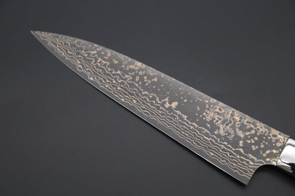 Takeshi Saji Gyuto Takeshi Saji SUMMIT ― Limited Edition Custom Series SMT-1057 VG-10W Multi-Colored Golden-Rainbow Damascus Gyuto 210mm (8.2 Inch)
