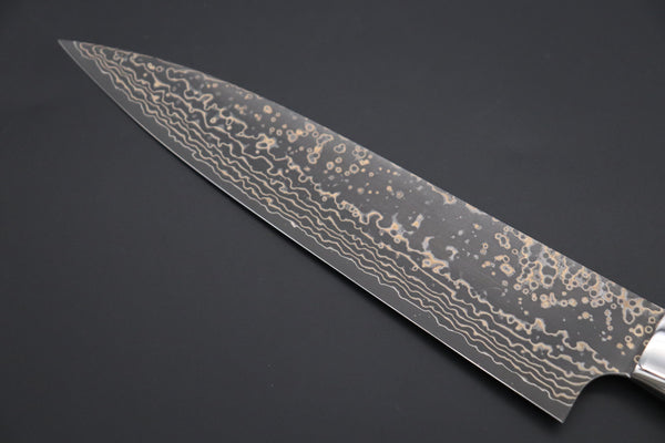 Takeshi Saji Gyuto Takeshi Saji SUMMIT ― Limited Edition Custom Series SMT-1058 VG-10W Multi-Colored Golden-Rainbow Damascus Gyuto 210mm (8.2 Inch)