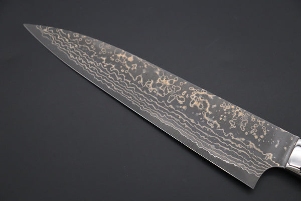 Takeshi Saji Gyuto Takeshi Saji SUMMIT ― Limited Edition Custom Series SMT-1059 VG-10W Multi-Colored Golden-Rainbow Damascus Gyuto 210mm (8.2 Inch)