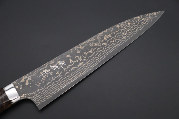Takeshi Saji Gyuto Takeshi Saji SUMMIT ― Limited Edition Custom Series SMT-1059 VG-10W Multi-Colored Golden-Rainbow Damascus Gyuto 210mm (8.2 Inch)