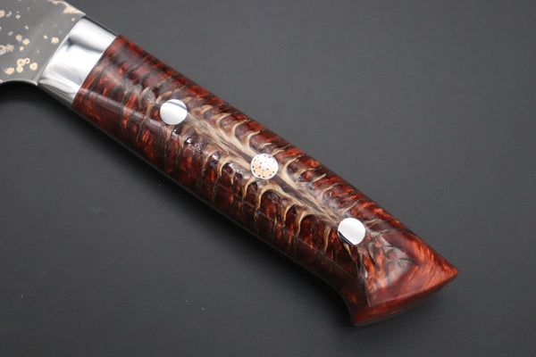 Takeshi Saji Gyuto Takeshi Saji SUMMIT ― Limited Edition Custom Series SMT-1060 VG-10W Multi-Colored Golden-Rainbow Damascus Gyuto 210mm (8.2 Inch)