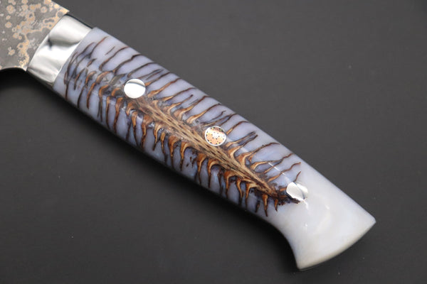 Takeshi Saji Gyuto Takeshi Saji SUMMIT ― Limited Edition Custom Series SMT-1061 VG-10W Multi-Colored Golden-Rainbow Damascus Gyuto 240mm (9.4 Inch)