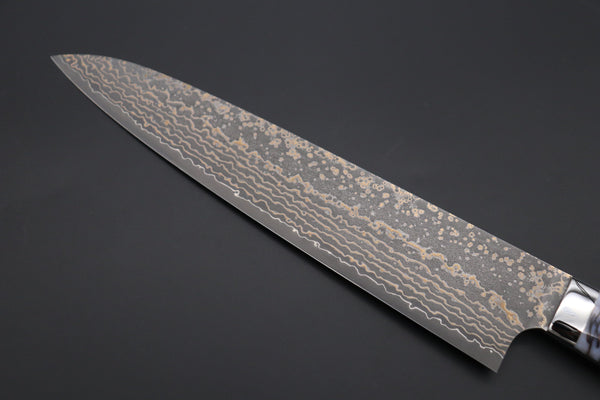 Takeshi Saji Gyuto Takeshi Saji SUMMIT ― Limited Edition Custom Series SMT-1061 VG-10W Multi-Colored Golden-Rainbow Damascus Gyuto 240mm (9.4 Inch)