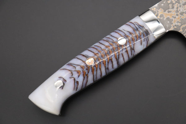 Takeshi Saji Gyuto Takeshi Saji SUMMIT ― Limited Edition Custom Series SMT-1061 VG-10W Multi-Colored Golden-Rainbow Damascus Gyuto 240mm (9.4 Inch)