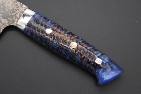 Takeshi Saji Gyuto Takeshi Saji SUMMIT ― Limited Edition Custom Series SMT-1062 VG-10W Multi-Colored Golden-Rainbow Damascus Gyuto 240mm (9.4 Inch)