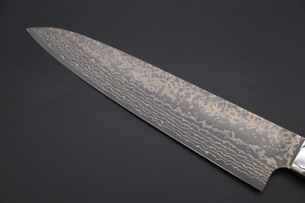 Takeshi Saji Gyuto Takeshi Saji SUMMIT ― Limited Edition Custom Series SMT-1062 VG-10W Multi-Colored Golden-Rainbow Damascus Gyuto 240mm (9.4 Inch)