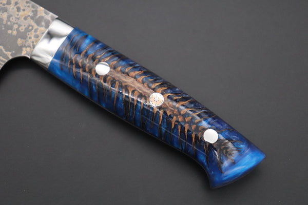 Takeshi Saji Gyuto Takeshi Saji SUMMIT ― Limited Edition Custom Series SMT-1063 VG-10W Multi-Colored Golden-Rainbow Damascus Gyuto 240mm (9.4 Inch)