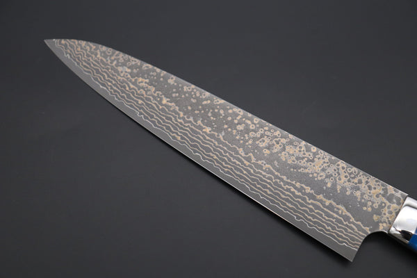 Takeshi Saji Gyuto Takeshi Saji SUMMIT ― Limited Edition Custom Series SMT-1063 VG-10W Multi-Colored Golden-Rainbow Damascus Gyuto 240mm (9.4 Inch)