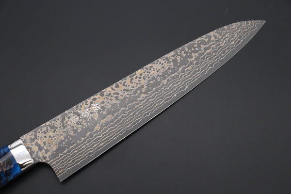 Takeshi Saji Gyuto Takeshi Saji SUMMIT ― Limited Edition Custom Series SMT-1063 VG-10W Multi-Colored Golden-Rainbow Damascus Gyuto 240mm (9.4 Inch)
