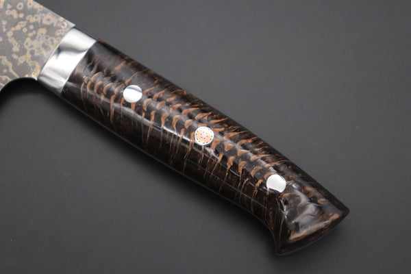 Takeshi Saji Gyuto Takeshi Saji SUMMIT ― Limited Edition Custom Series SMT-1064 VG-10W Multi-Colored Golden-Rainbow Damascus Gyuto 240mm (9.4 Inch)